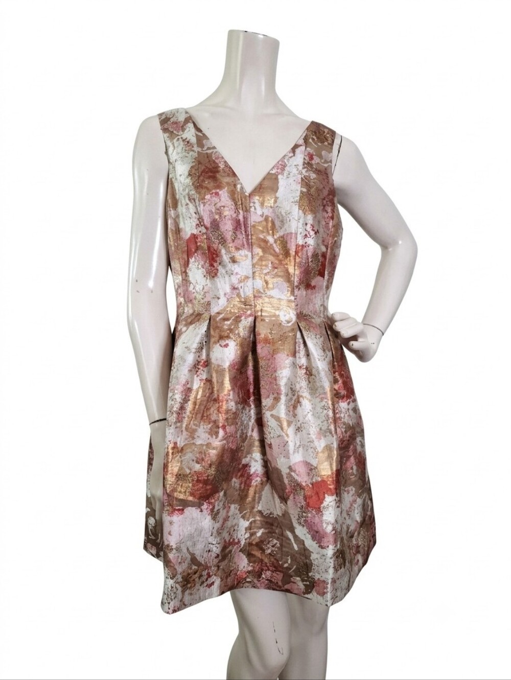 Vince Camuto Floral Jaquard Fit & Flare Dress 10p Sleeveless